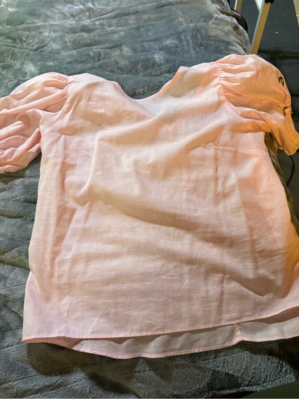 Zara Soft Blush Puff Sleeve Blouse